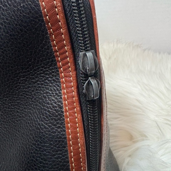 BALLY B Logo Black and Brown Leather Handbag - Picture 10 of 15